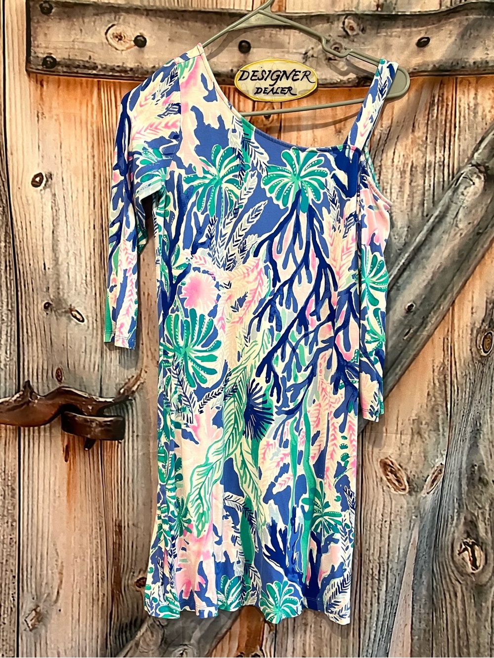 LILLY PULITZER Lori Blue Multi Jet Stream Dress Size XS